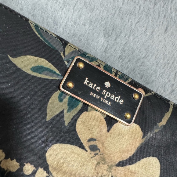 kate spade Black Floral Zip Wallet with Yellow and Green Accents - Picture 2 of 5